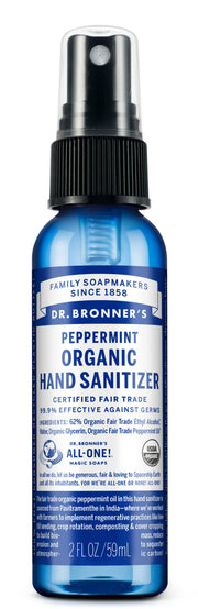 Dr. Bronner's peppermint hand sanitizer