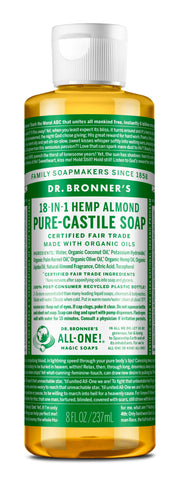 Dr. Bronner's almond liquid soap