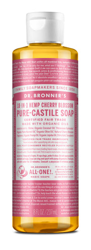 Dr. Bronner's cherry blossom liquid soap