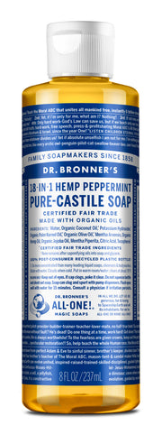 Dr. Bronner's peppermint liquid soap