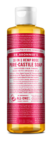 Dr. Bronner's rose liquid soap