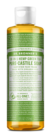 Dr. Bronner's green tea liquid soap