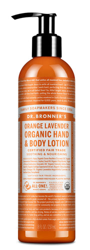 Dr. Bronner's orange lavender lotion