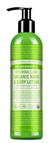 Dr. Bronner's patchouli lime lotion