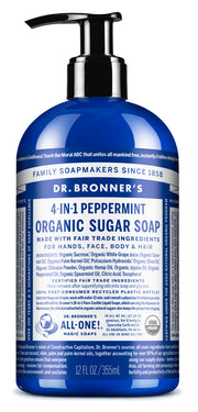 Dr. Bronner's peppermint pump soap